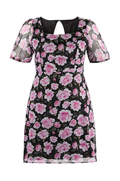 Trendyol Curve Multicolored Chiffon Woven Plus Size Dress