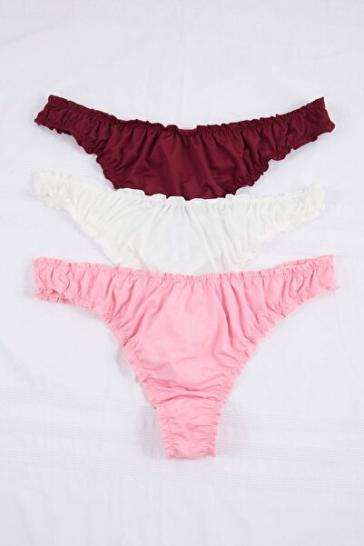 Trendyol Curve Πολύχρωμα εσώρουχα 3 τεμαχίων σε μεγάλο μέγεθος TBBSS26CM00002