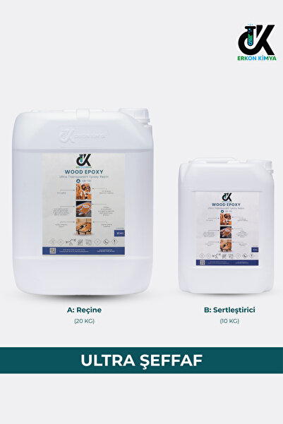 ERKON KİMYA Ultra Şeffaf Masa Döküm Tipi Epoksi Reçine - İnce Döküm (1-3 cm T...