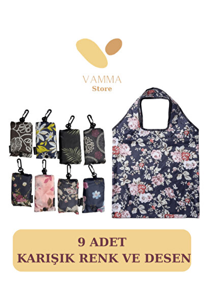 Vamma Home Çantalı Katlanabilir Suya Dayanıklı Leke Tutmaz Alışveriş Torbası ...