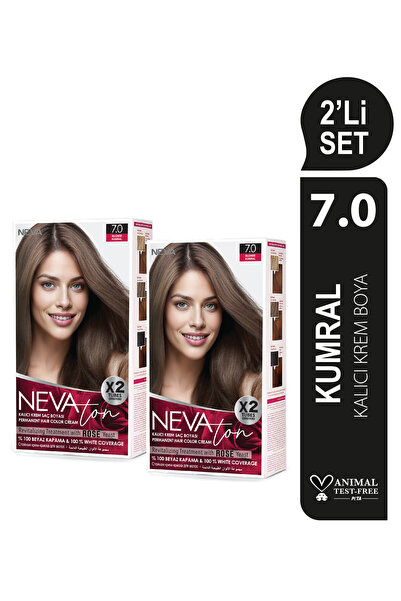 Nevaton 2'Lİ SET 7.0 KUMRAL Kalıcı Krem Saç Boyası Seti (4 boya + 4 oksidan)