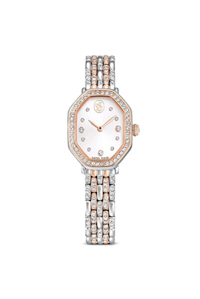 Swarovski Dextera octagon Saat, İsviçre Üretimi, Metal bileklik, Gümüş Rengi,...