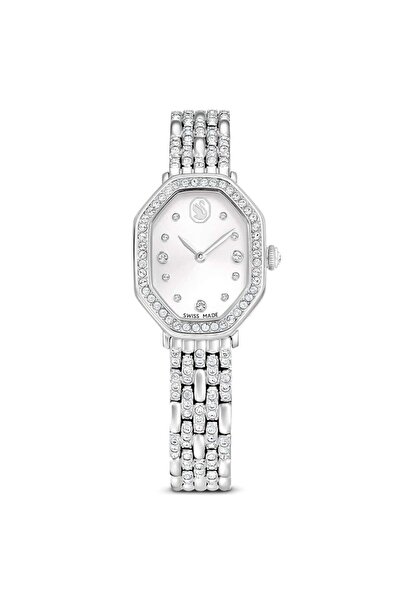 Swarovski Dextera octagon Saat, İsviçre Üretimi, Metal bileklik, Gümüş Rengi,...