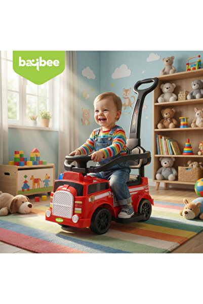 BAYBEE 2 in 1 Baby Ride on Car for Kid, Push handle, Lights, Music & Safety B...