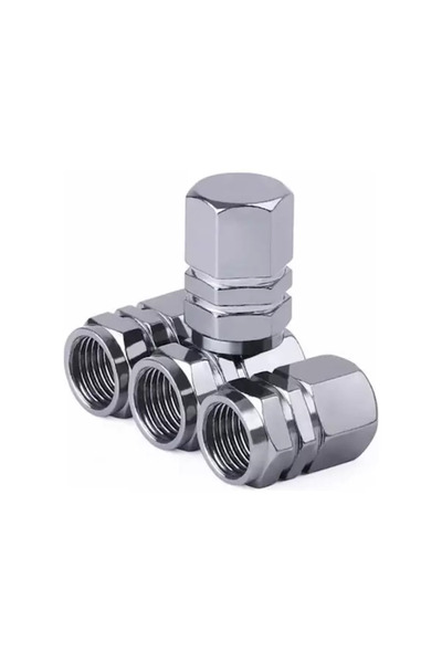 otodemir غطاء صمام السيارة - غطاء صمام السيارة الملون - اللون الفضي - غطاء صم...