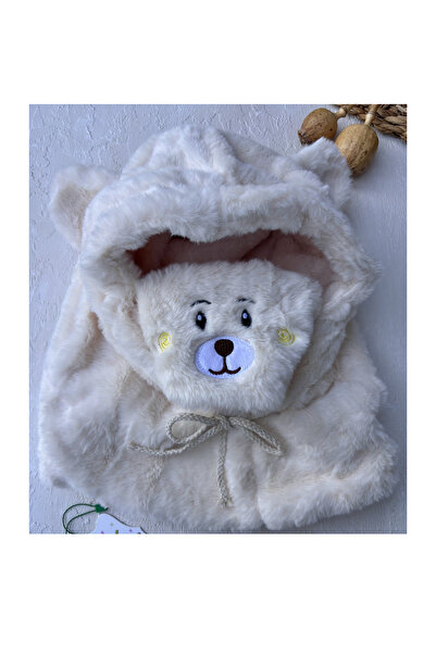 Toka Kutum Kids Store Kapa od krzna krem boje Pliš Sa šalom