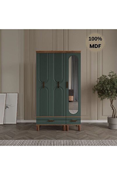 Flances Laçin 3 Kapaklı Çekmeceli MDF Gardırop