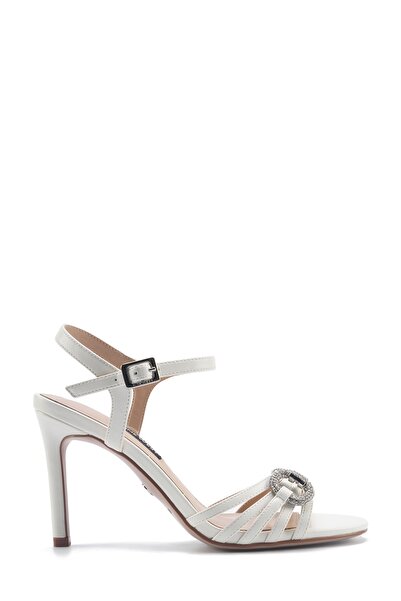 Nine West Sandale cu toc pentru femei LENNA 5FX albe