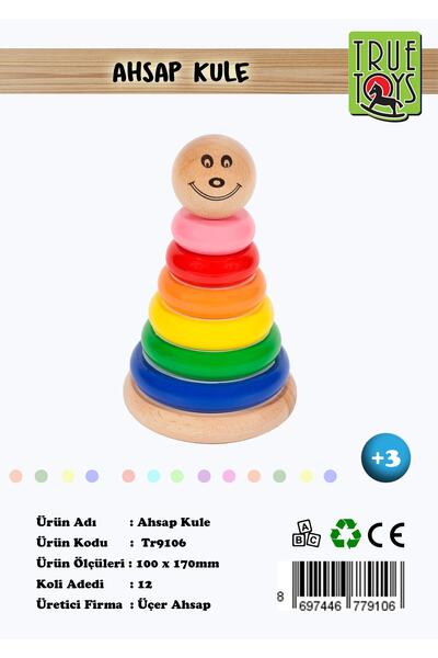 True Toys Ahşap Renkli Kule