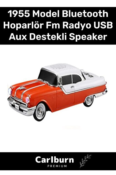 Carlburn Özel Üretim Nostaljik Pontiac Araba 1955 Model Bluetooth Hoparlör Fm...