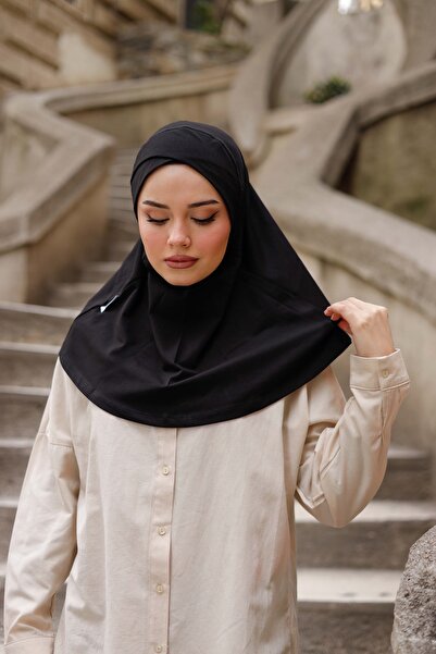 ipekistanbul Boyunluklu Hijab Bone - Çapraz - Siyah