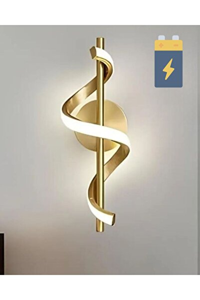 Ömür Avize Model Pilli Tak Çalıştır Eskitme gold beyaz Led Aplik Pil Dahil Ya...