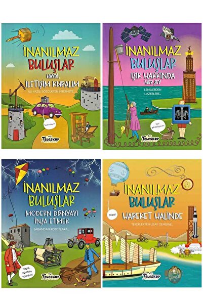 Teleskop Popüler Bilim اختراعات مذهلة - مجموعة من 4 كتب