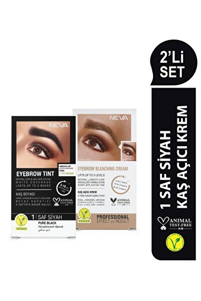 Neva 2'Lİ SET Kaş Boyası 1 SAF SİYAH + Kaş Açıcı Krem (vegan)
