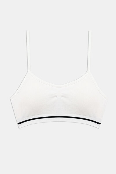 Penti White Seamless Girl's Crop Top - Padded