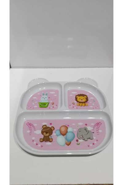fitifitibebe Fıtıfıtı Matt Cat Desenli ve Bölmeli Pembe Mama Tabağı- Melamin ...
