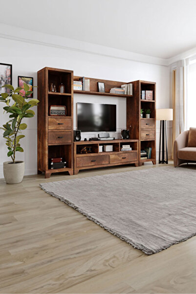 KIYMIK HOME Sarmaşık Tv Ünitesi – %100 Gerçek Ağaç, Uzun Ömürlü Kullanım, Kiş...