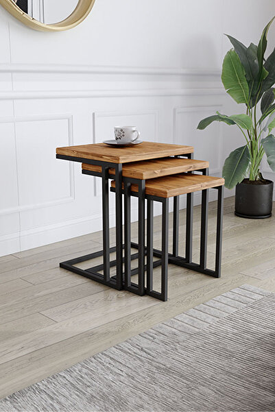 KIYMIK HOME 4003 Zigon Sehpa Size Özel Üretim Gerçek Ağaç - Köknar