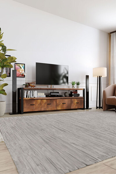 KIYMIK HOME Karanfil Tv Ünitesi - %100 Gerçek Ağaç, Uzun Ömürlü Kullanım, Kiş...