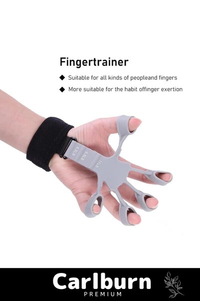 Carlburn Special Production Sports Muscle Finger Hand Wrist Arm Strengthener Developer Grip Silicone Gray Spider Rubber