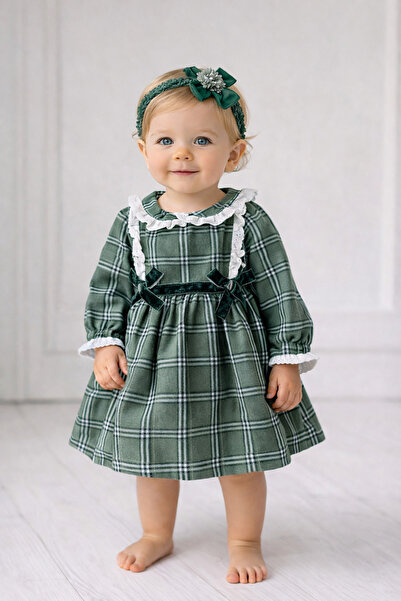 Yollo Kids Baby Girl Long Sleeve Fluffy Skirt Dress and Headband Stylish