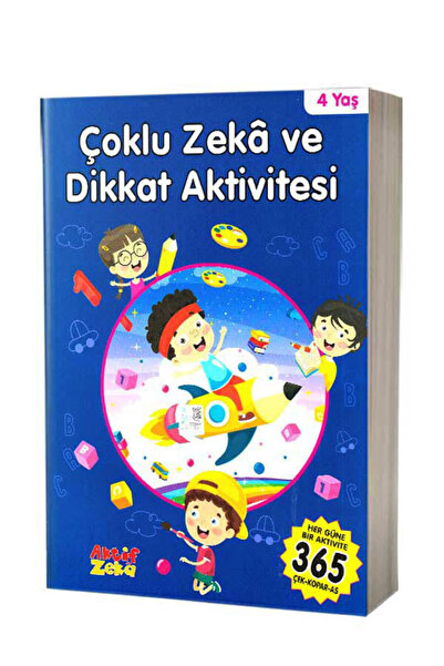 Aktif Zeka Yayınları Çoklu Zeka ve Dikkat Aktivitesi 4 Yaş - Mavi Kitap