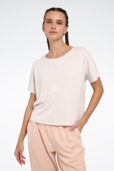 Reebok RELA TEE Bej Kadın Kısa Kol T-Shirt