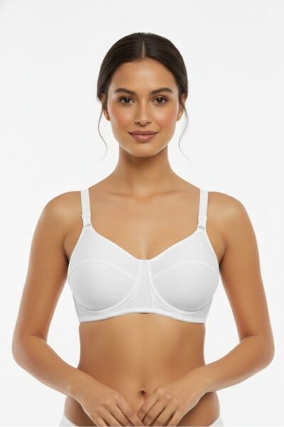 enmodaiçgiyim Akce Cena Bílá tenká podprsenka s houbičkou pro ženy bez kostic