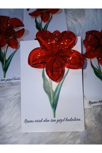 Handmade Nikah ,kına hediyelik Kartlı Lotus Toka 5 Adet