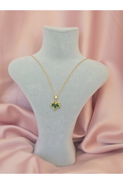 Glamluxe Çınar yaprağı model 316l çelik kolye