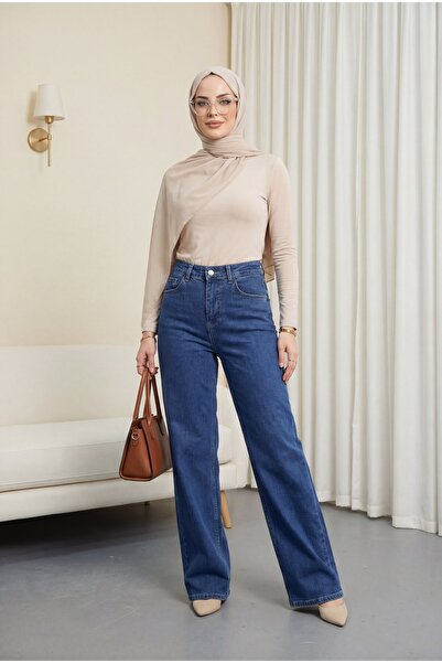 HİJABAYA Τζιν παντελόνι Palazzo με φερμουάρ και τσέπες