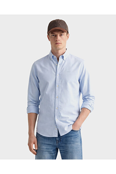 Gant Erkek Mavi Regular Fit Düğmeli Yaka Oxford Gömlek