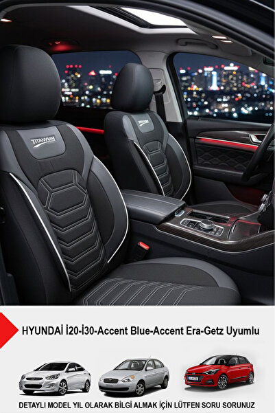 GM-DESIGN Titanium Series Luxury Linen Car Seat Cover-(Hyundai İ20-İ30-Accent...