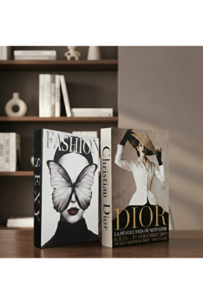 BGV HOME صندوق مفتوح من الداخل بمظهر كتاب مزخرف، قطعتين