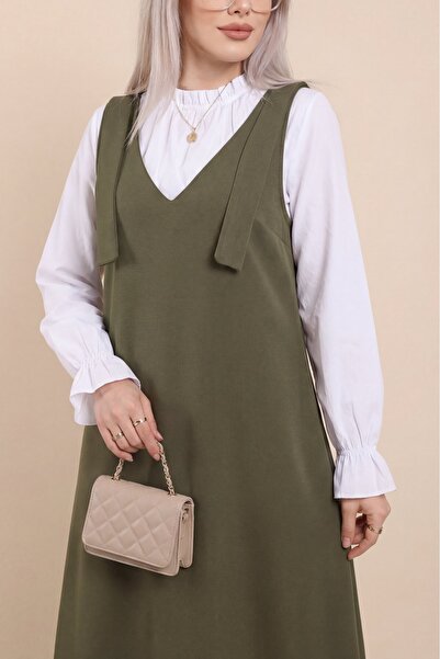 Modamorfo Dugi prsluk sa ramenima -kaki