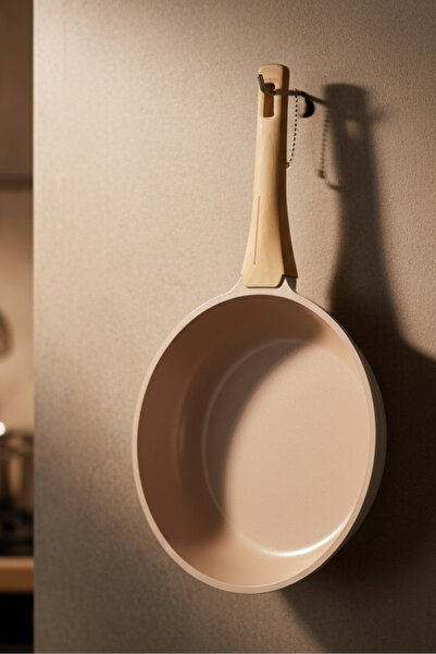 İpek Porselen Non-Stick Base Cream 28 cm Single Handle Pan
