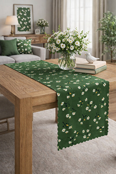 SasoHome Κίτρινο και άσπρο διακοσμητικό δρομέα με μοτίβο ψηφιακής εκτύπωσης