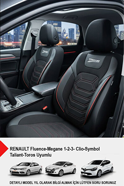 GM-DESIGN Titanium Series Luxury Linen Car Seat Cover (Renault Fluence-Megan1...