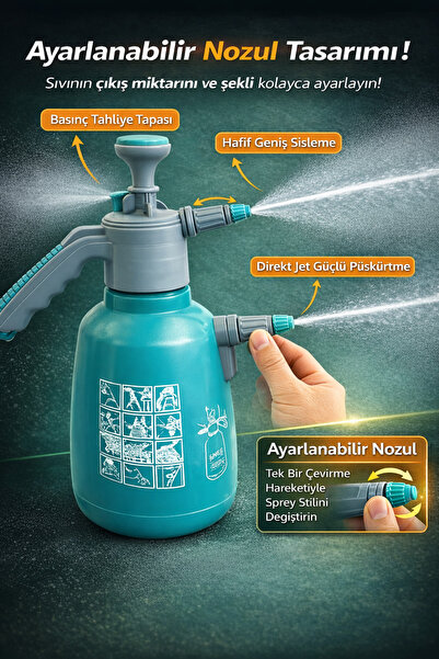 Genel Markalar Basınçlı Dezenfekte Ilaçlama Pompası Ilaç Püskürtücü 2 Lt Prem...