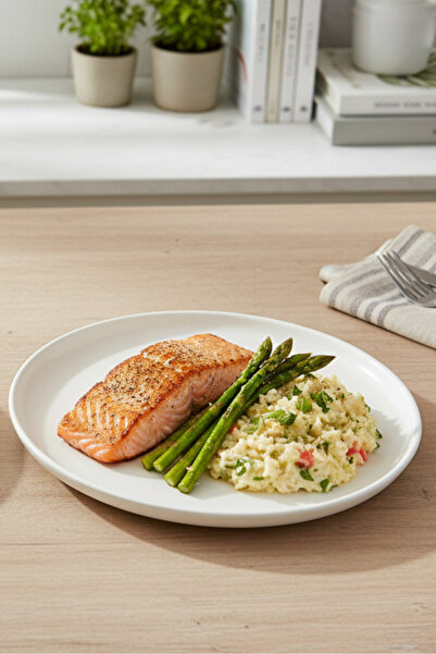 İpek Porselen 6 Kişilik Nodric Kenar Toledo Servis Tabağı 26cm Krem Rengi