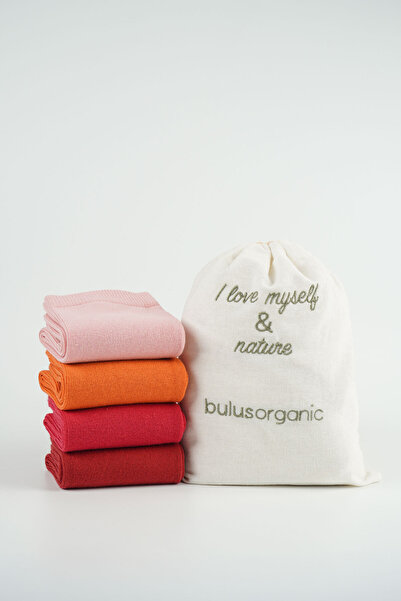 Buluş Organic 4-Piece Warm Colors Organic Combed Cotton Women's Socks