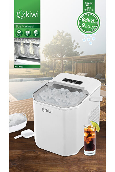 Kiwi Kım-4792 Ayarlanabilir Boyutlu 12 Kg Kapasiteli Buz Makinesi