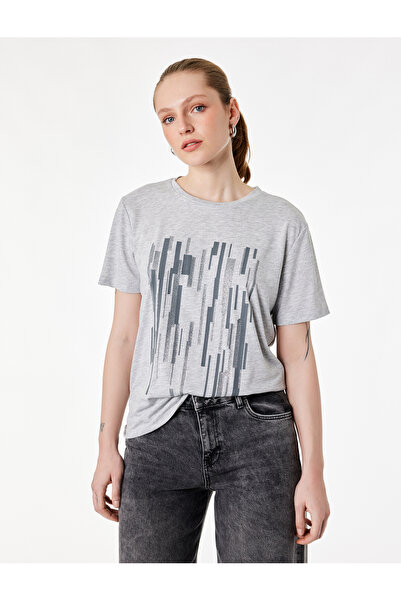 Koton Μπλουζάκι με κοντό μανίκι με λαιμόκοψη