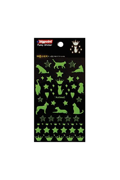 Bigpoint ملصقات حيوانات فلورسنت منقوشة × 15 قطعة
