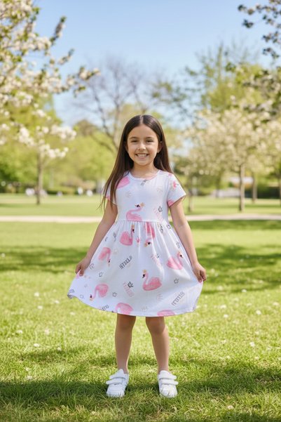 minikiss 3 Printed Lycra Girls' Dress