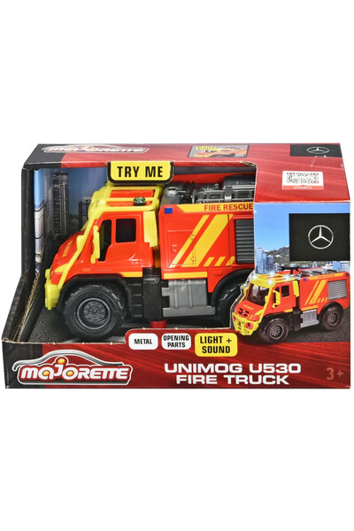 Majorette MASINA DE POMPIERI MERCEDES UNIMOG U 530 CU SUNETE SI LUMINI