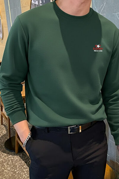 COMBİNE MİCHAİL Hanorac pentru bărbați, negru, verde închis, cu imprimeu Sorr...