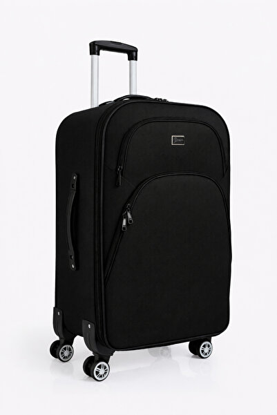 louisiana polo Orta Boy 4 Teker Kumaş Valiz Siyah 1081