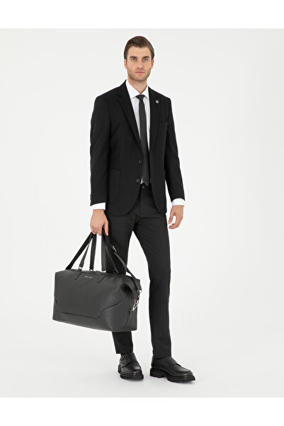 Pierre Cardin بنطال قماش مخطط أسود بقصة ضيقة 50295951-VR046