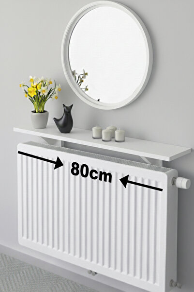 Zümra Ahşap Beyaz Renk Petek Üstü Raf 79 cm